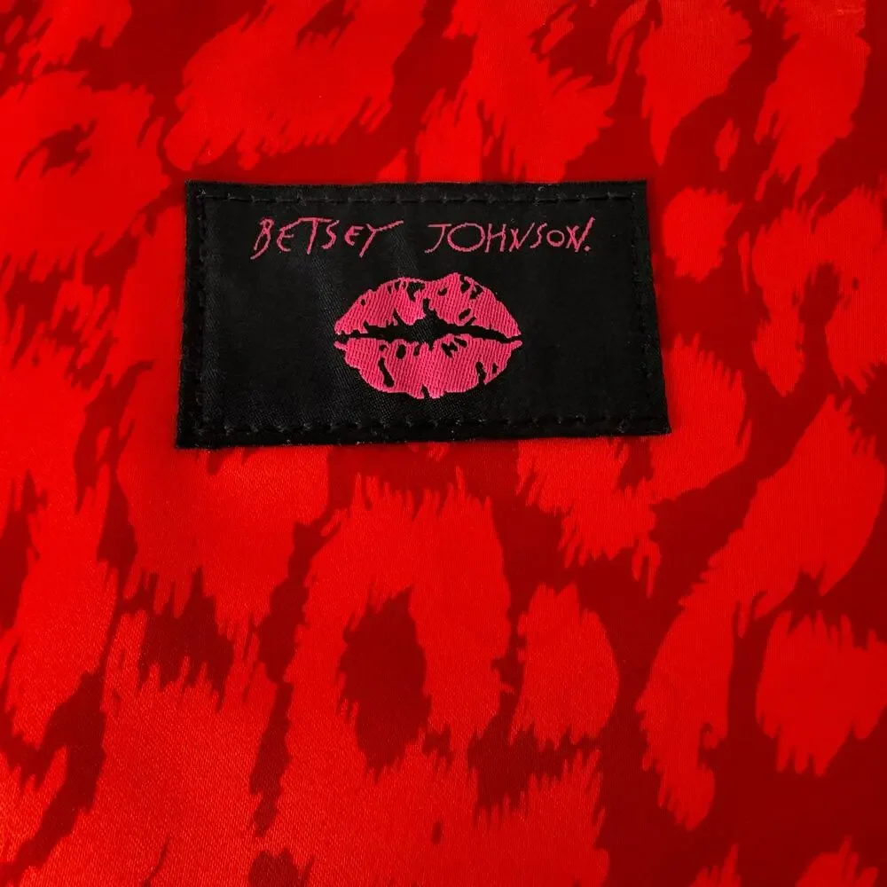 Vtg Dark Romance Betsey Johnson iPad Computer Case Red Animal Print Protection